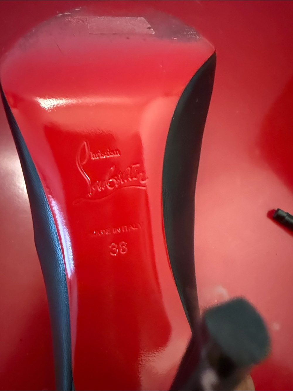 Christian Louboutin PIGALLE FOLLIES Black Leather Pointed-Toe Stiletto Pumps - Picture 8 of 10